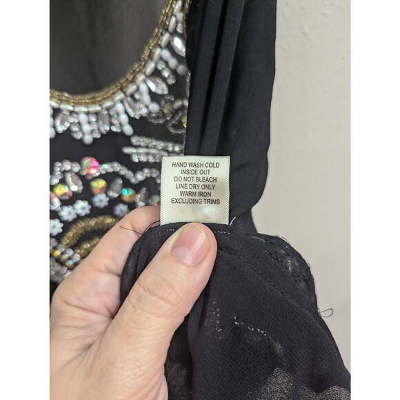 Willow & Clay beaded embellished black tank/shell top size approx XL (18" P2P) - Picture 4 of 8